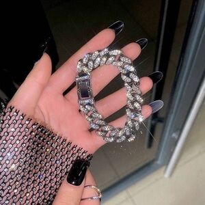 Glamorous Silver and Black Women's Bracelet